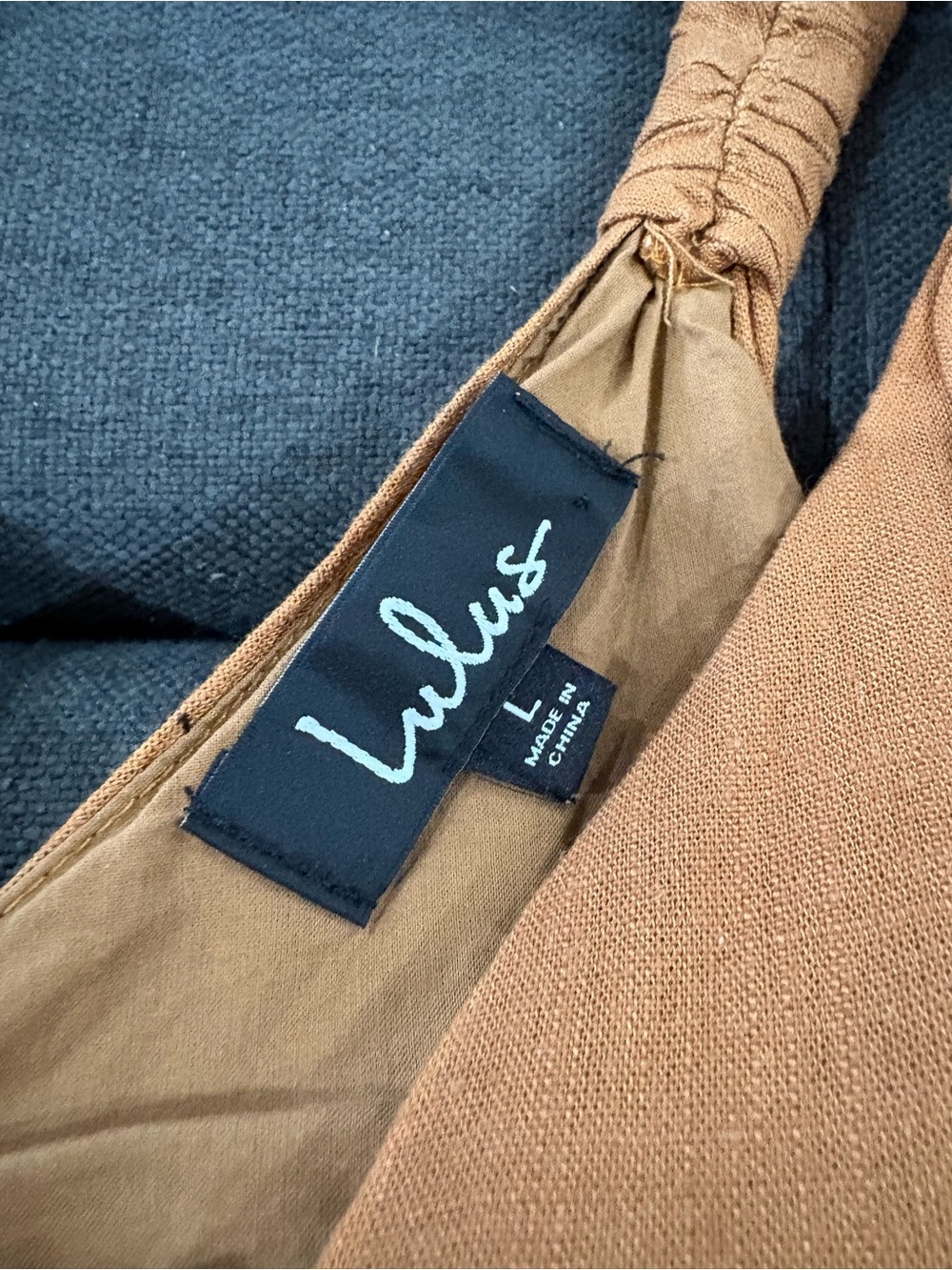 Lulus Rust Button Front Utility Mini Dress Size Large - Picture 6 of 6